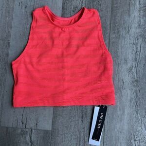 Adam Selman Sport Crop Tank Womens XS Pink Perforated Racerback Watermelon